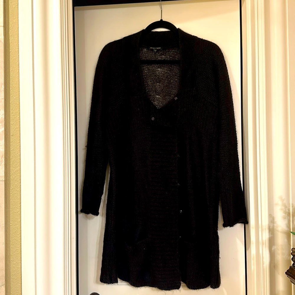Eileen Fisher Cardigan, size L, Black, Mohair